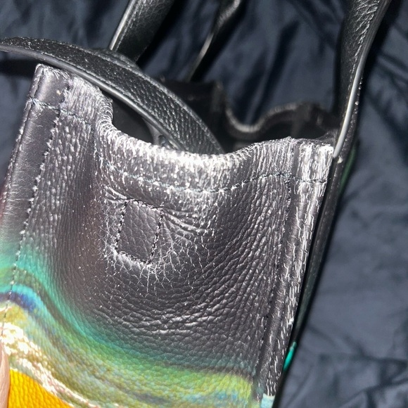 Marc Jacobs Black Multicolor Graphic \'THE TOTE BAG\' Leather Shoulder Tote main image 0